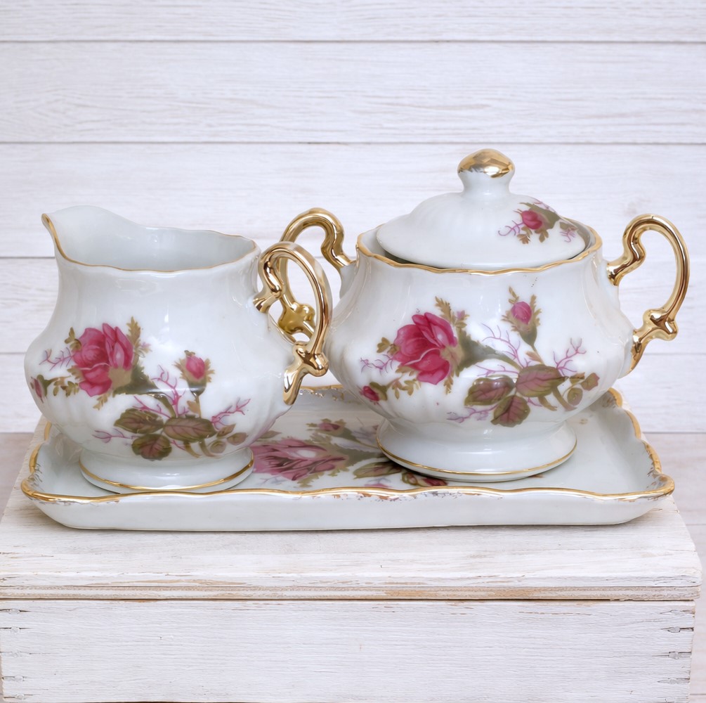 Mini Tea set by Moss Rose Royal Sealy China 4 pc