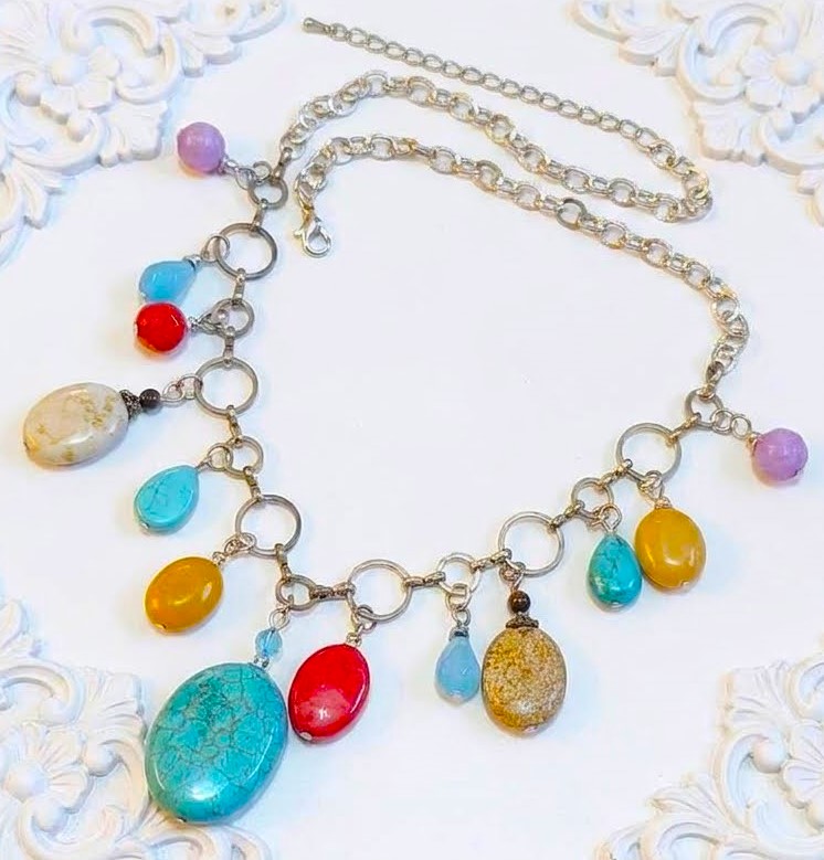 Multi Gemstone Fashion Necklace