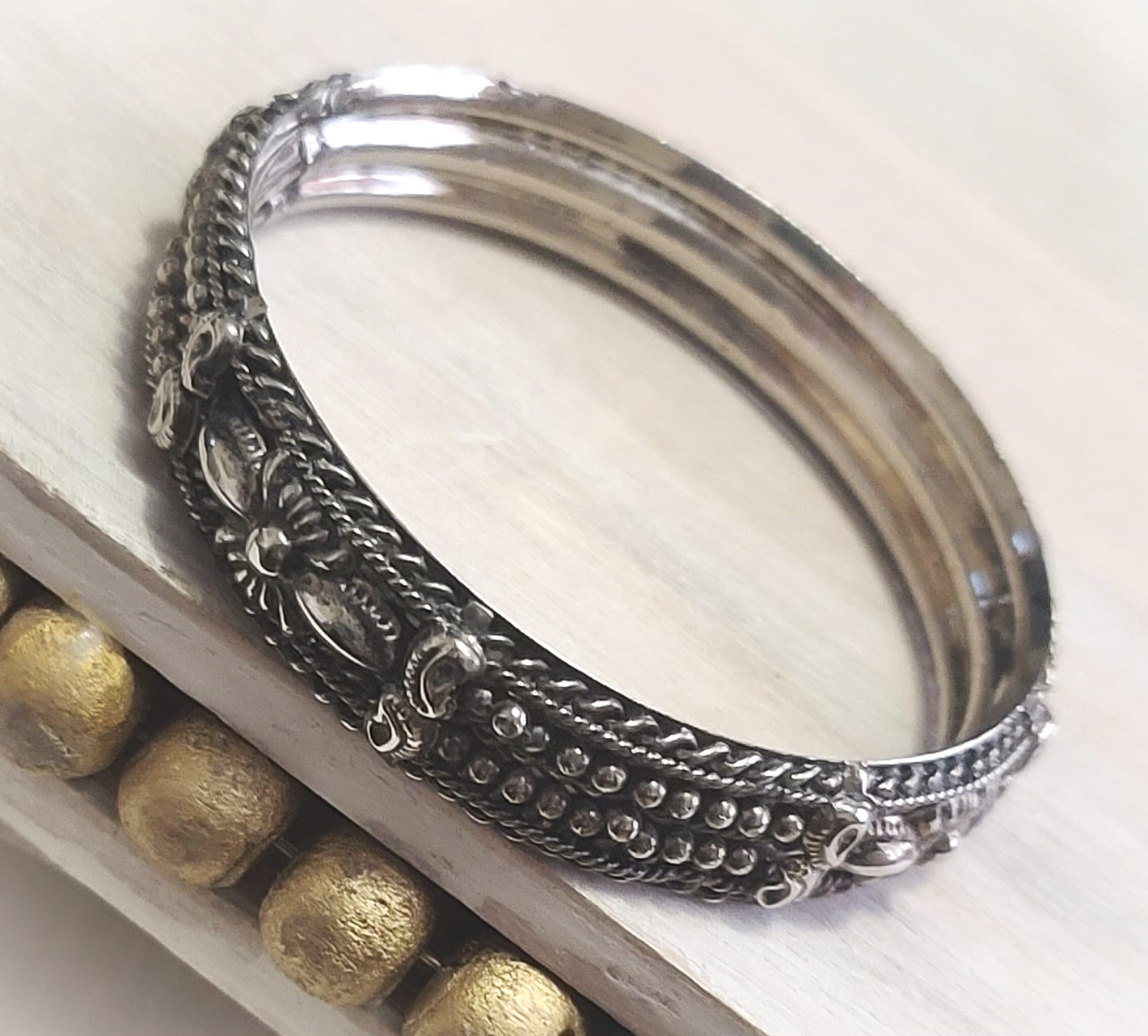 Gothic bracelet, vintage, intracate detailed bangle bracelet