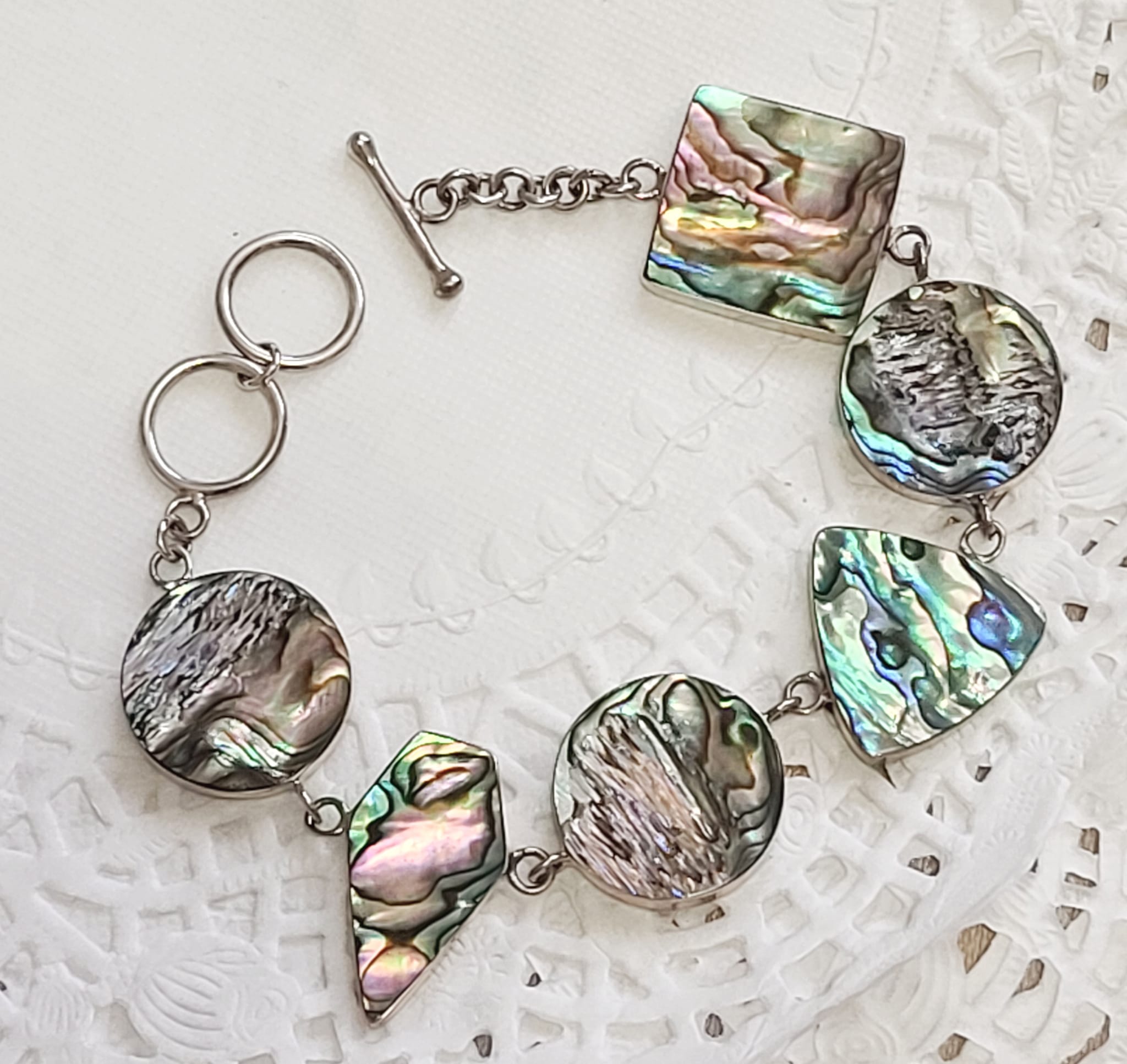 Abalone and .925 Sterling Silver Bracelet