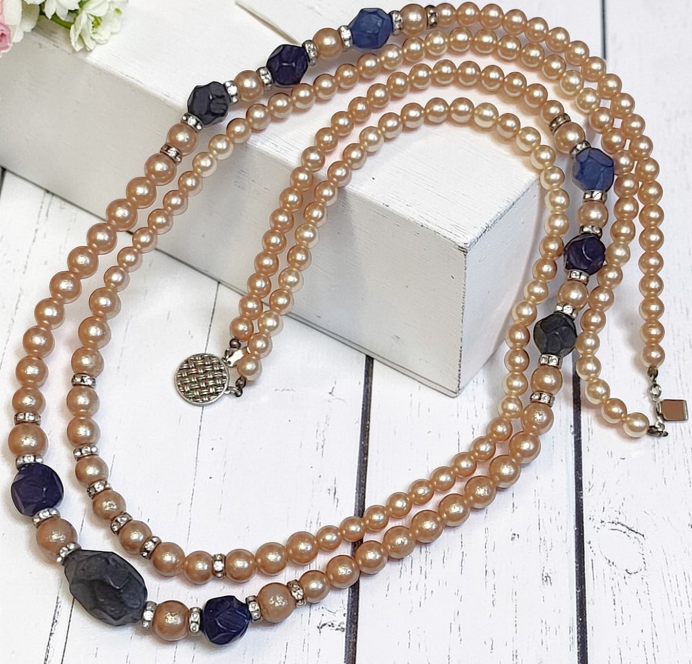 Orena Paris Big & Bold Pearls & RhinestonesRhondells 33" Necklac