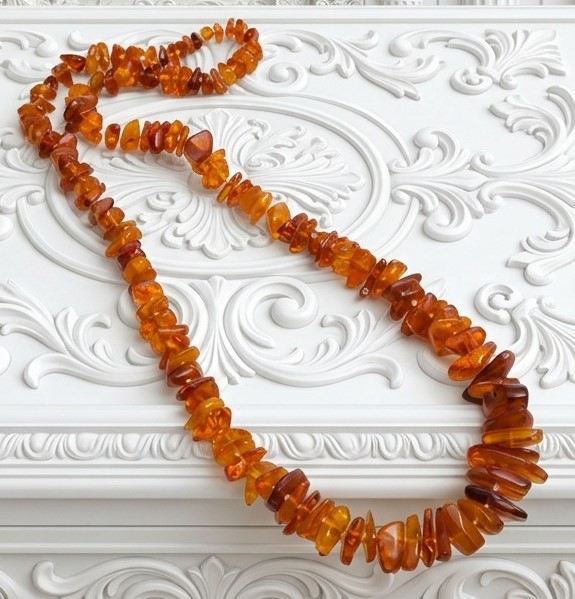 Estate necklace, geniune amber nugget necklace, varigated sized large to small, knotted amber, 33 inches