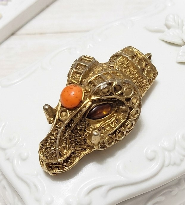 Juliana Jewelry DeLizza & Elster Ram Head Part of Belt Necklace