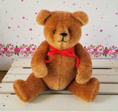 Vintage mini bear jointed bear 4" tall