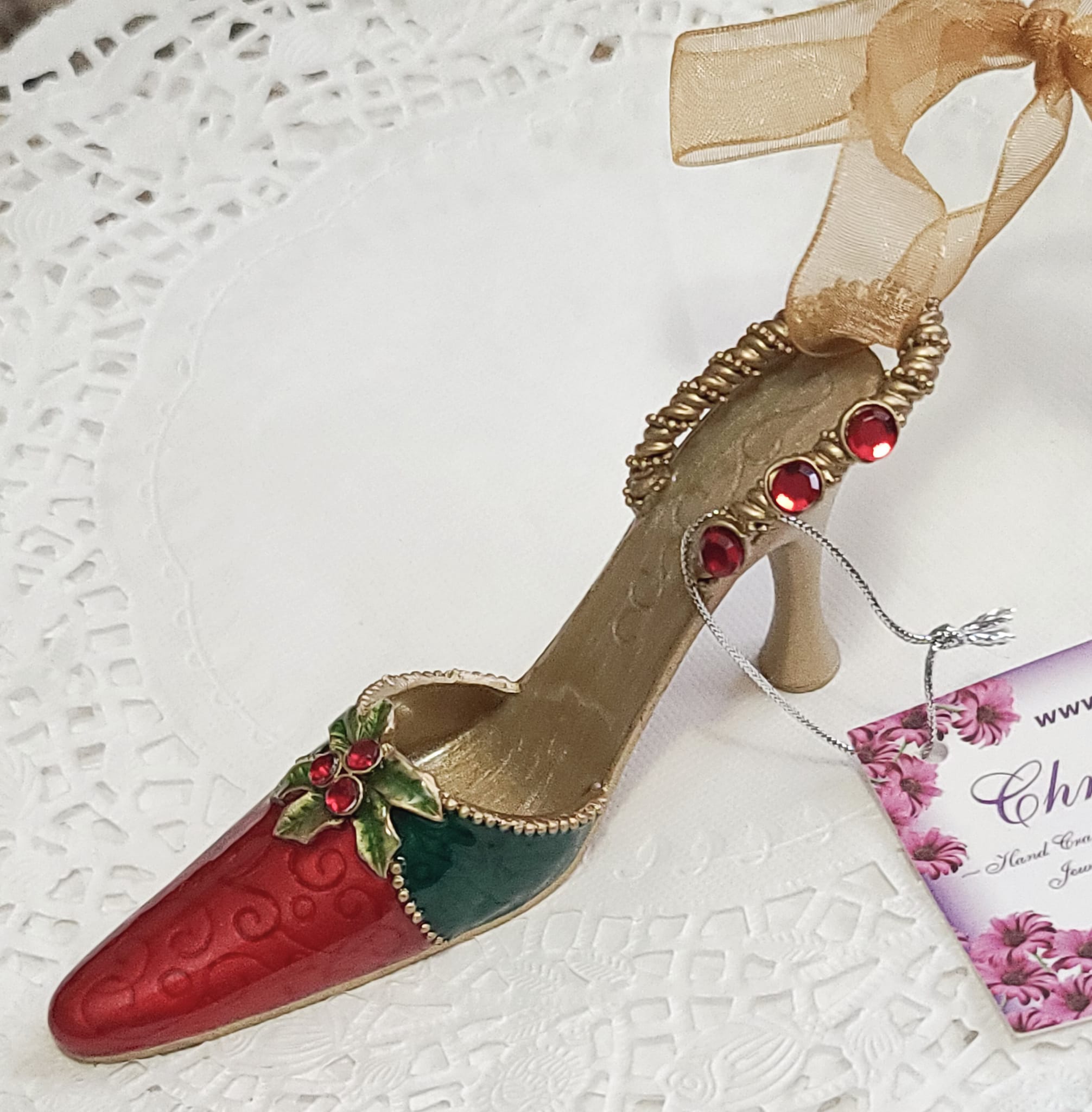 Enamel Christmas Shoe Ornament
