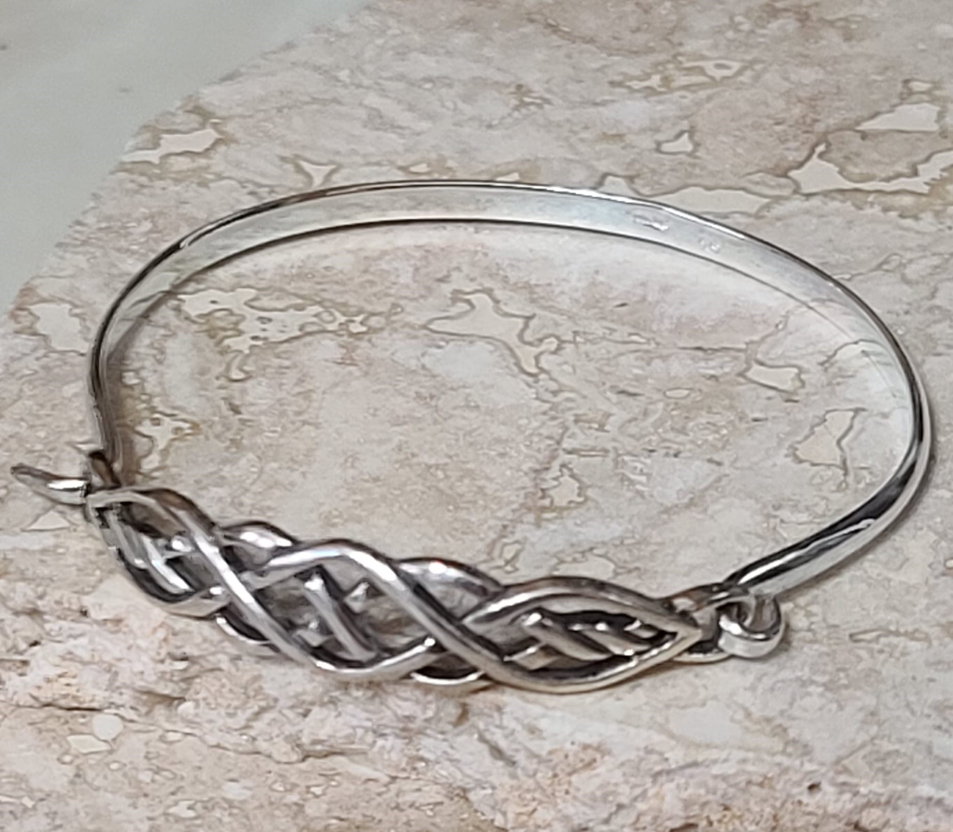 925 Sterling Silver Celtic Bracelet Hook Closure