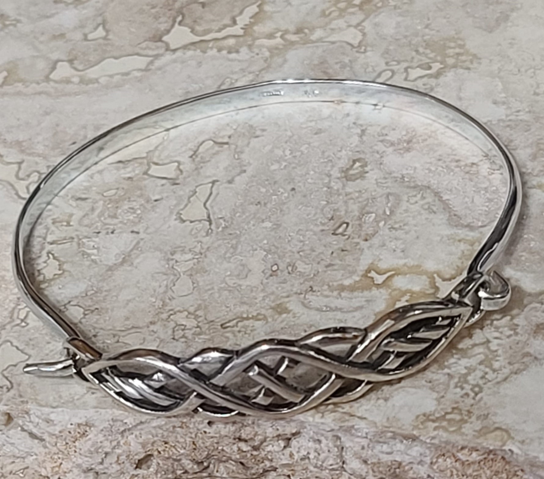 925 Sterling Silver Celtic Bracelet Hook Closure