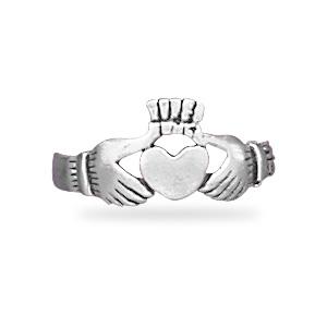 Toe Ring 925 Sterling Silver Irish Claddagh - Click Image to Close