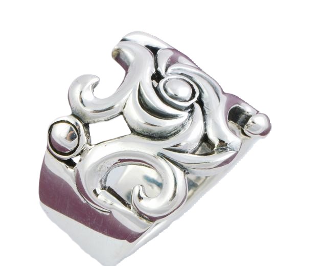 Rose and Thorns Sterling Silver Ring Size 8