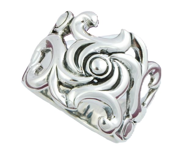 Rose and Thorns Sterling Silver Ring Size 8