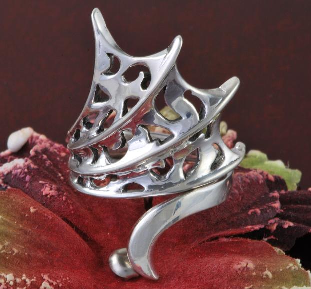 Sterling Silver Filigree Ring Size 7 - Click Image to Close