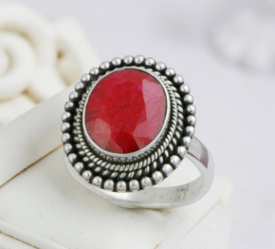 Rough Cut Ruby and Sterling Silver Ring Size 7 Rough Cut Ruby and Sterling Silver Ring Size 7