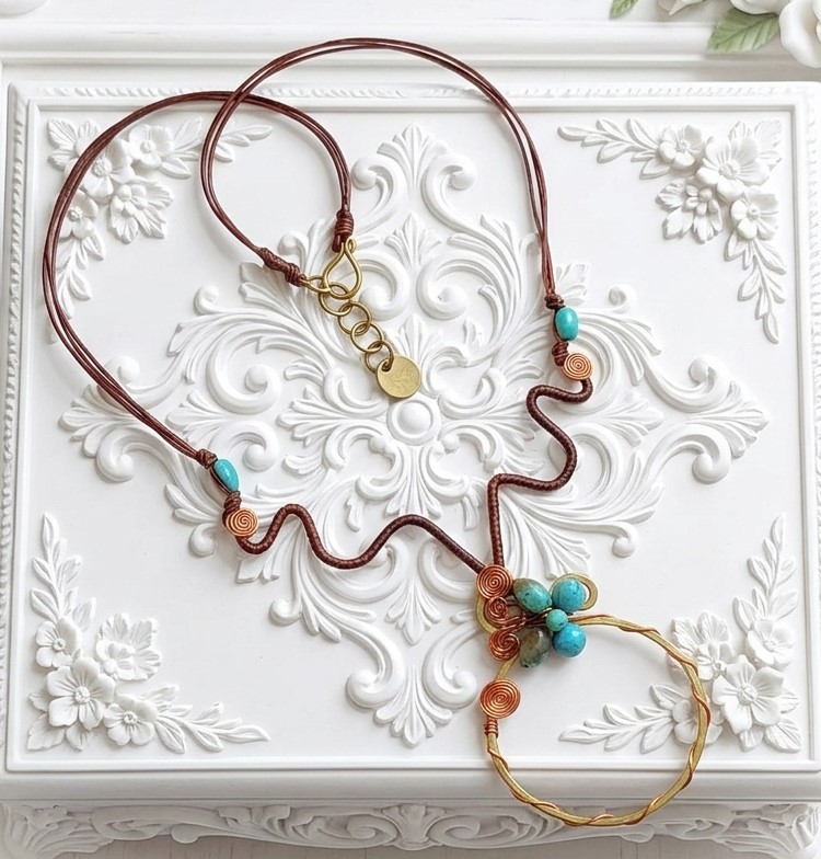 Artisan Turquoise and Copper Necklace