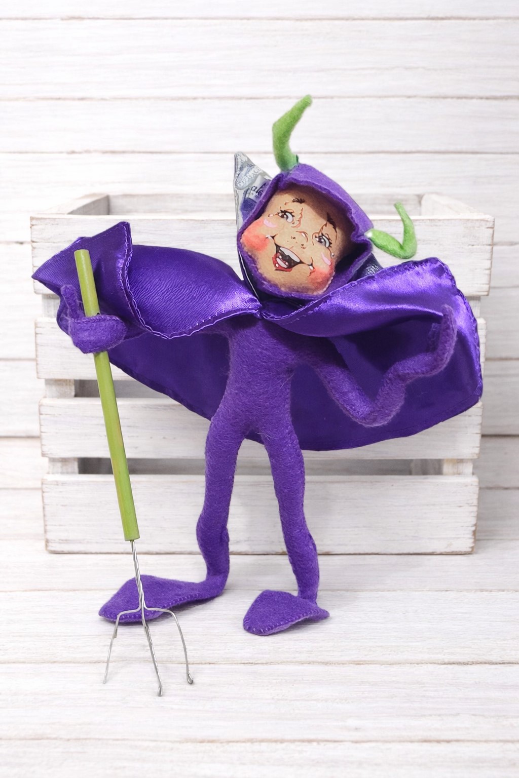 Annalee Halloween purple devil felt figure