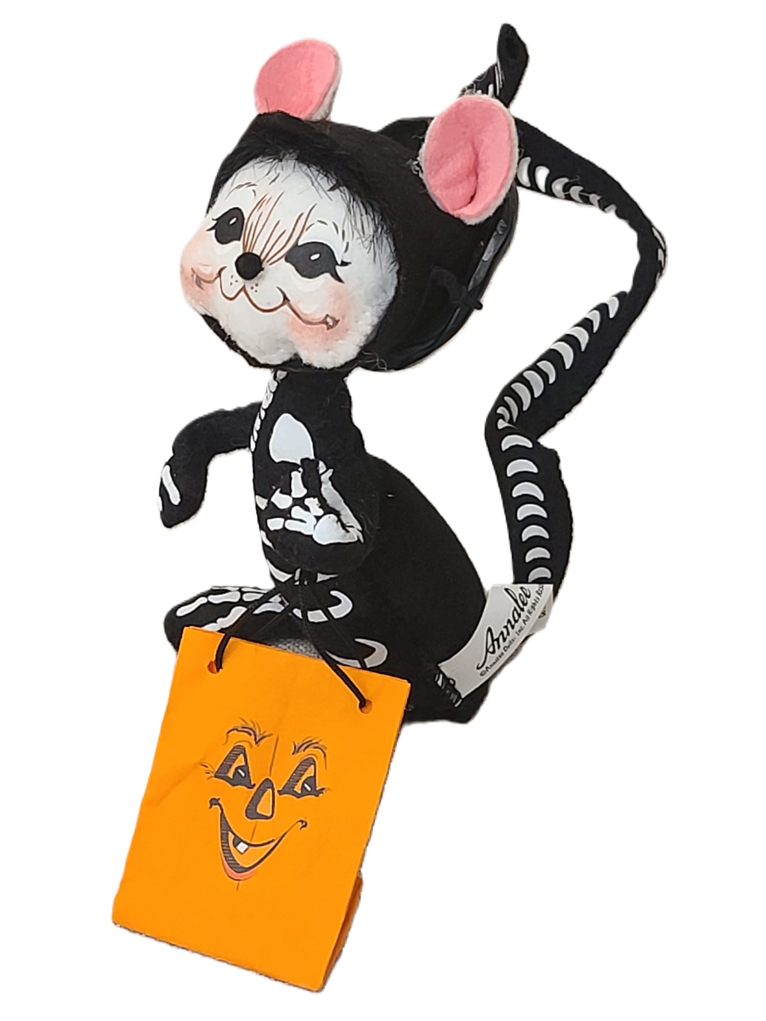 Annalee Halloween skeleton mouse felt figure - Click Image to Close