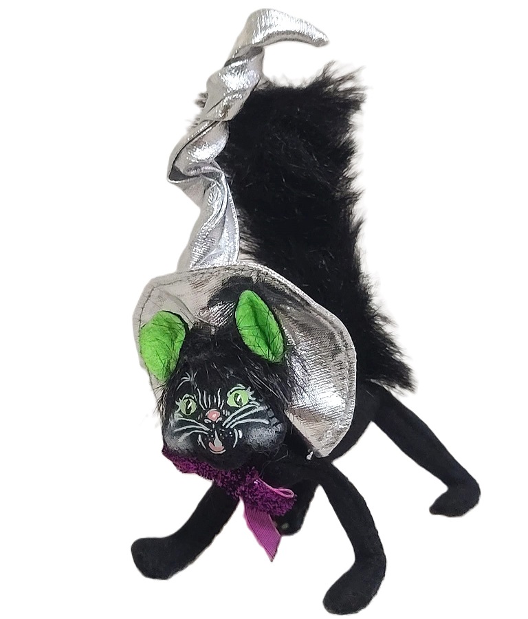 Annalee Halloween black cat witch felt figure - Click Image to Close