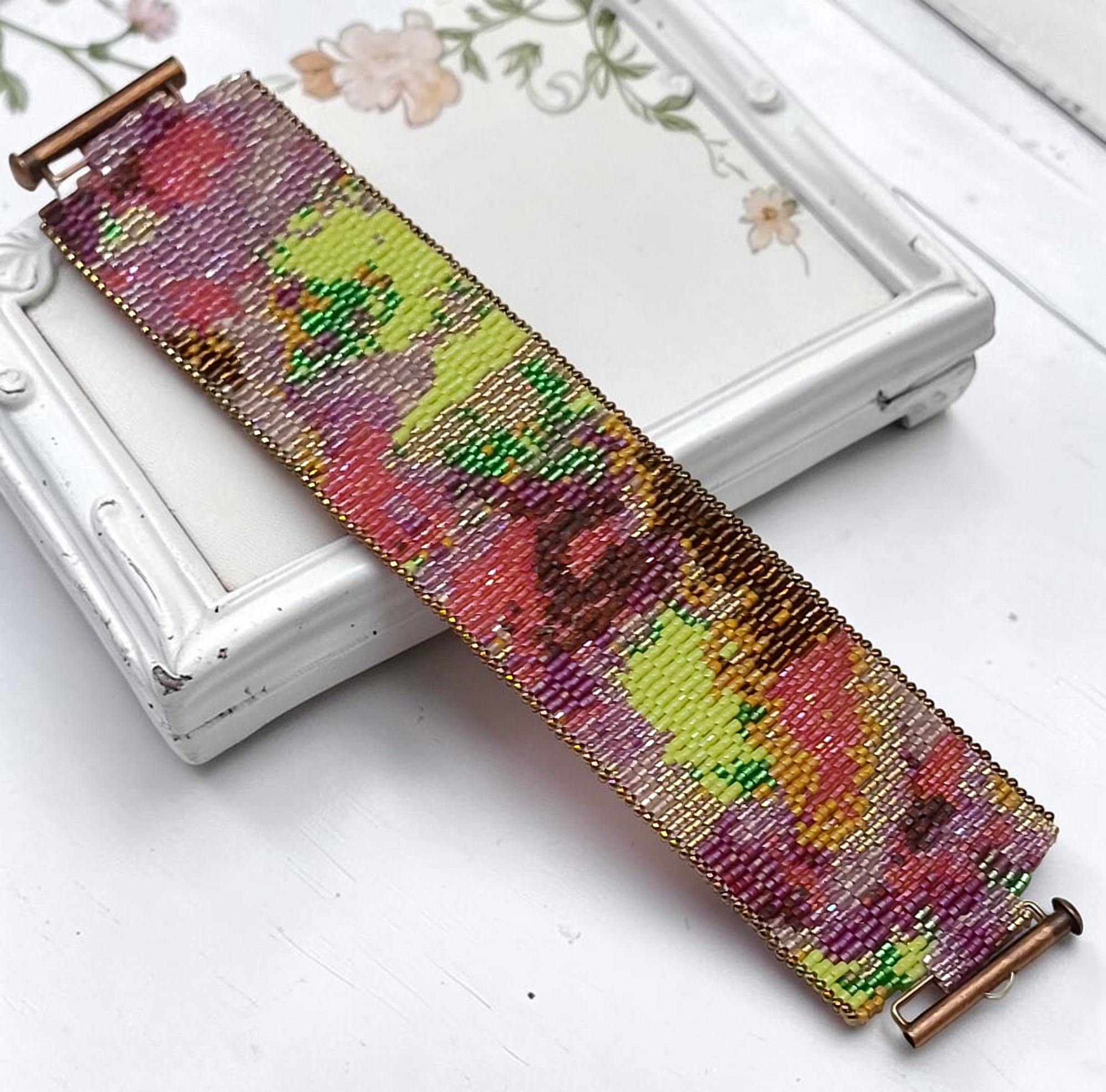 Miyuki Glass Hand Beaded Watercolor Bracelet