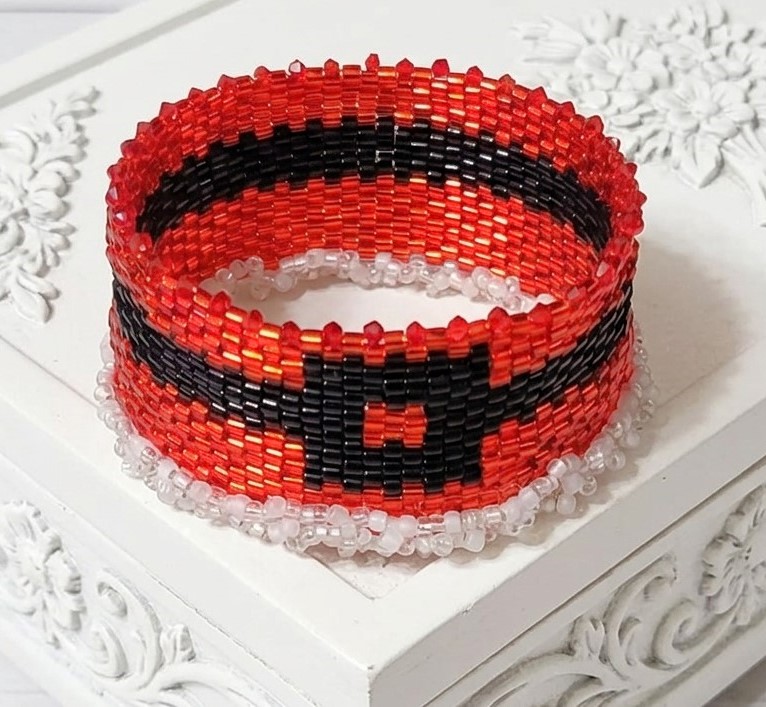 Miyuki Glass Red Santa Suit Bangle Bracelet