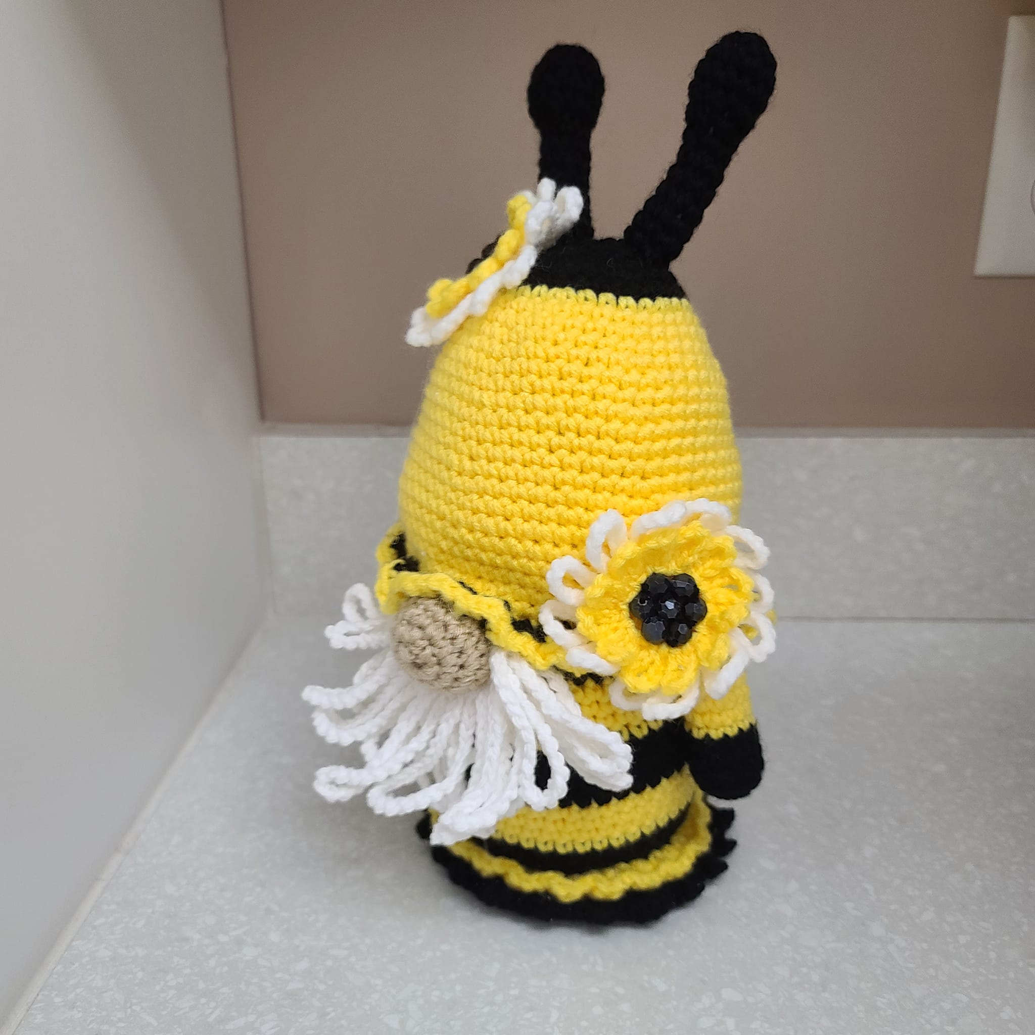 Handmade Crochet Bubble Bee Gnome, Bug Gnome