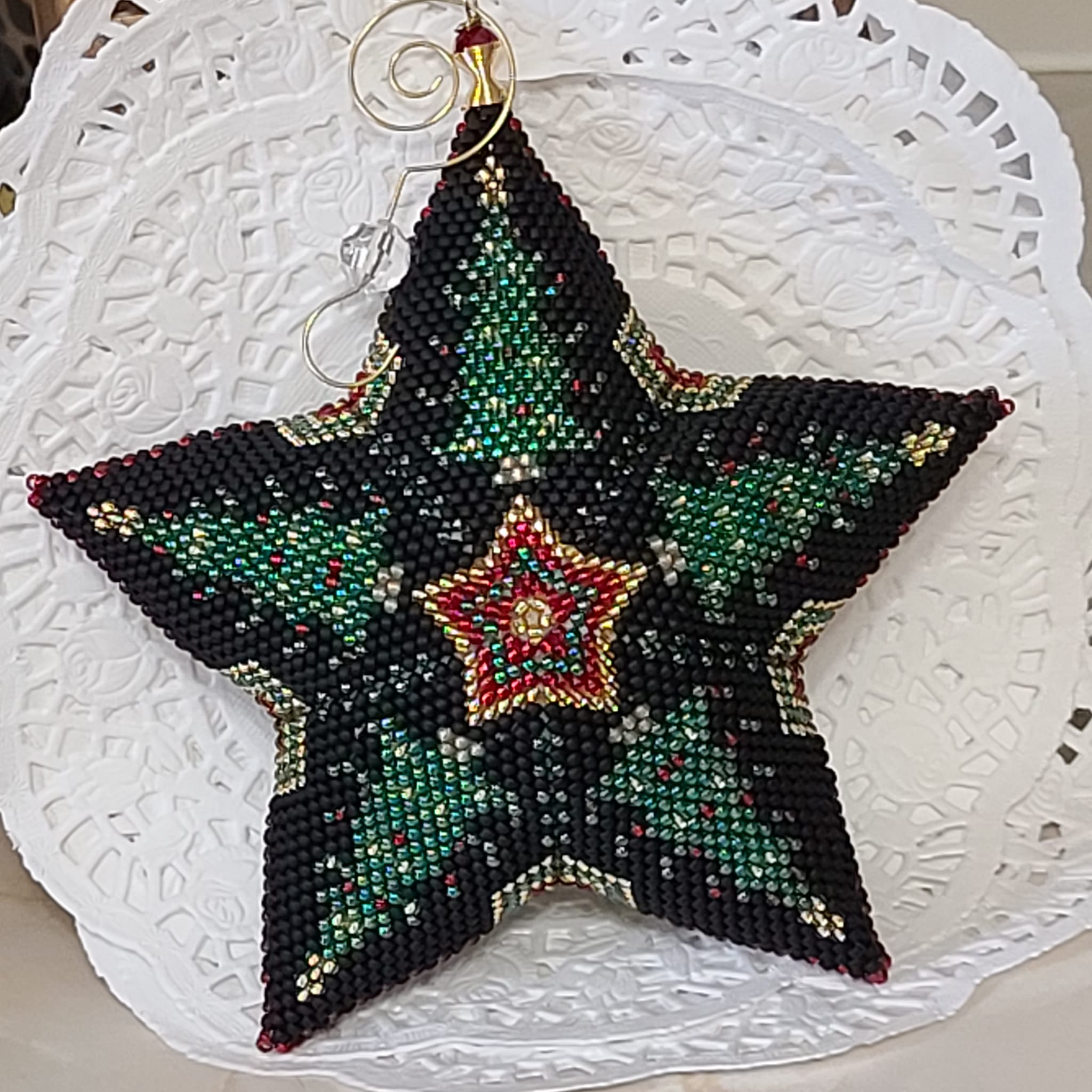 Handmade Extra Large 3D Star Ornament 8 x 8" Celestial Trees