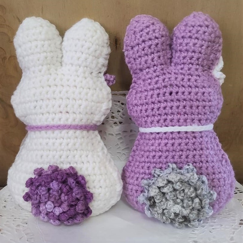 Handmade Crochet Easter Bunny with Removable Carrot- WHITE