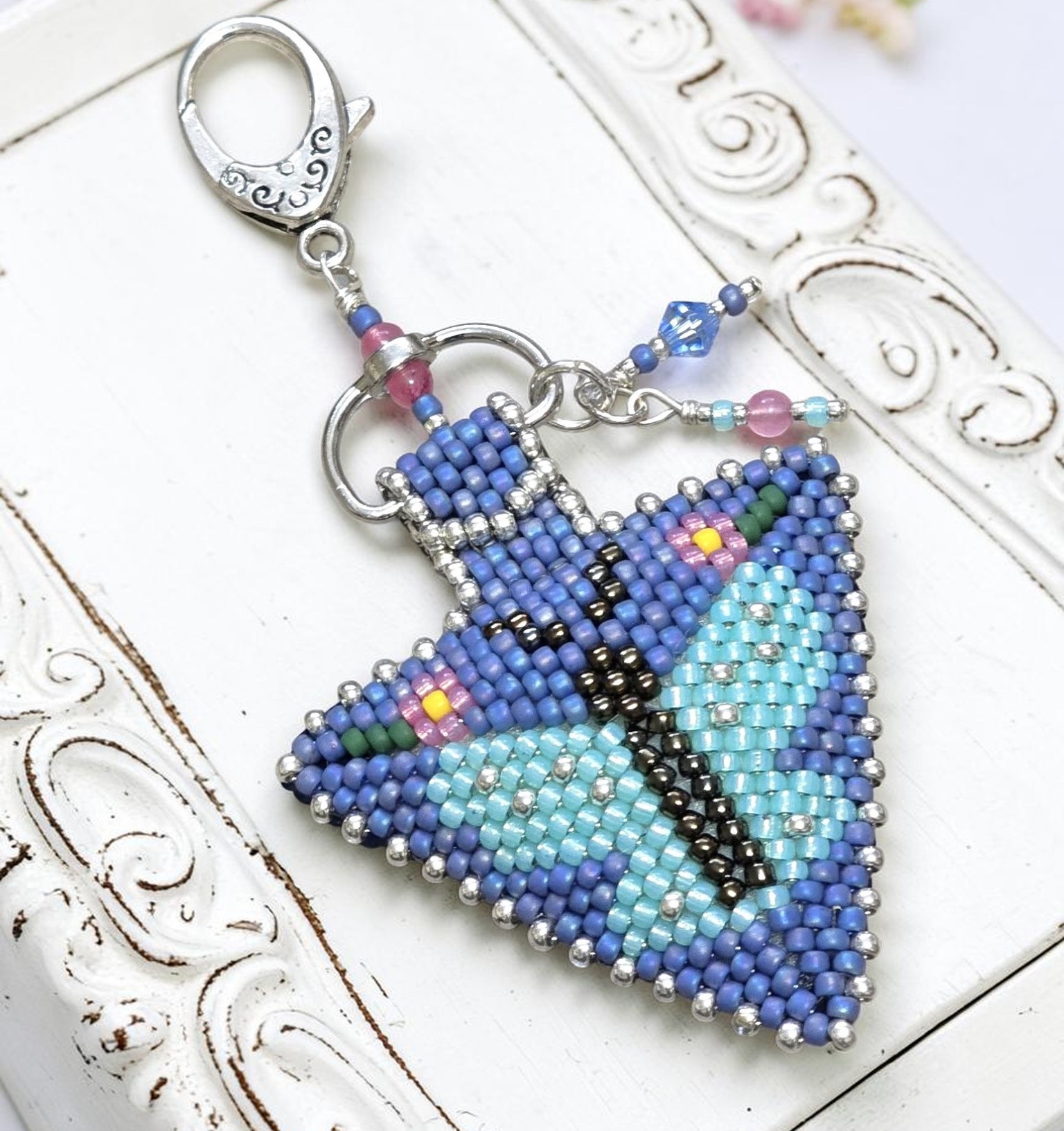 Handmade Miyuki Glass Beaded Butterfly Keychain/Bag Charm
