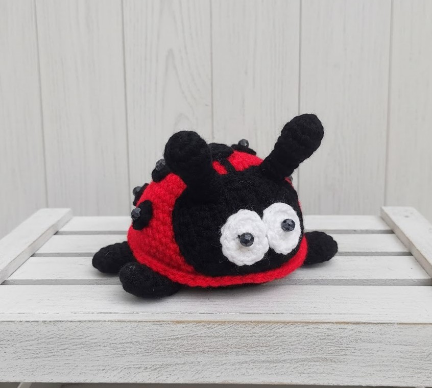 Crochet Lady Bug Black and Red Crochet Lady Bug Black and Red