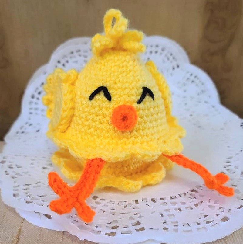 Handmade Crochet Chicken with an Egg - Easter Decor