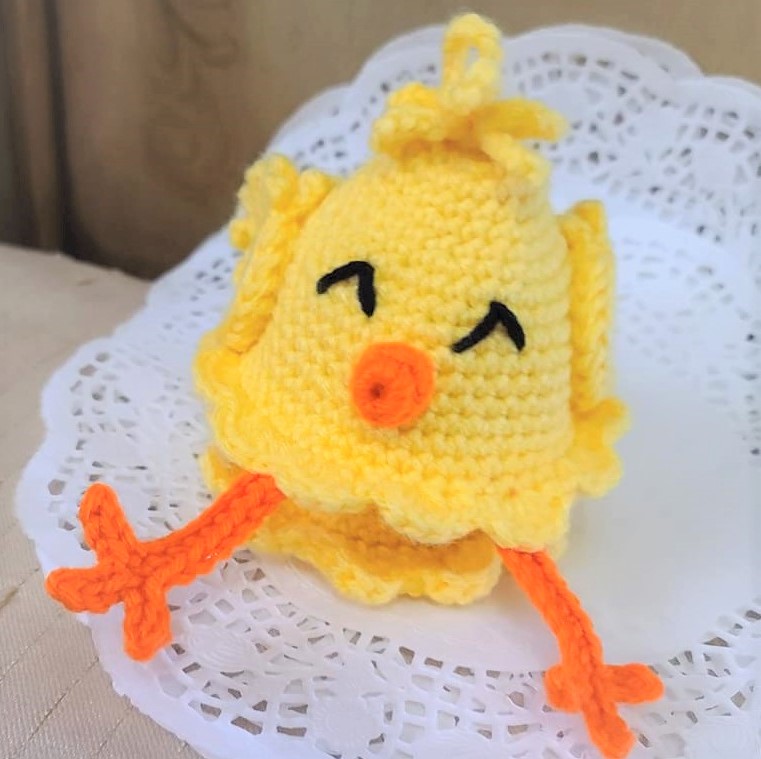 Handmade Crochet Chicken with an Egg - Easter Decor