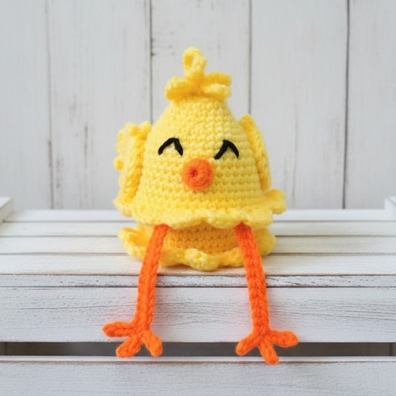 Handmade Crochet Chicken with an Egg - Easter Decor