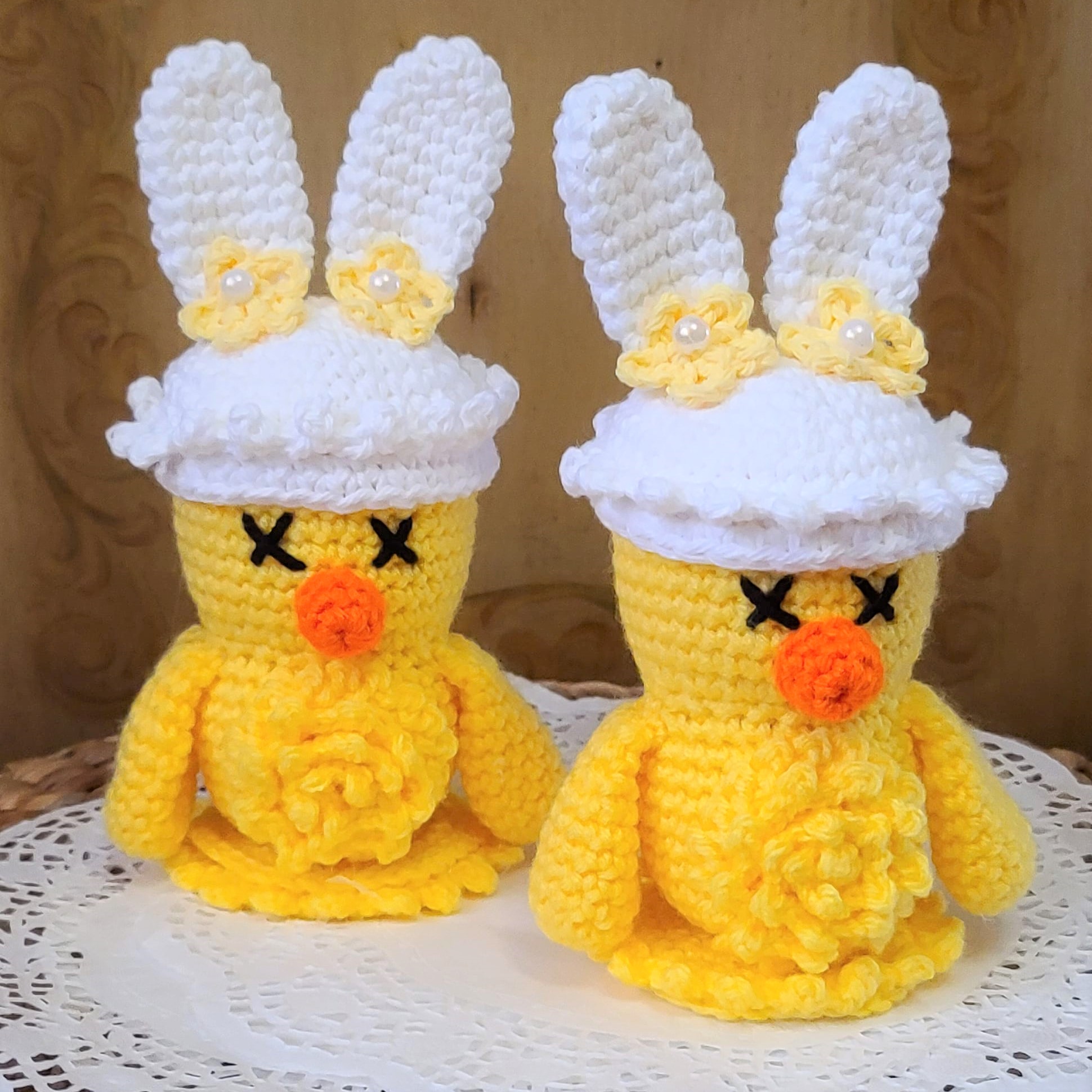 Handmade Crochet Easter Chicken, Finished Crochet Yellow Chick