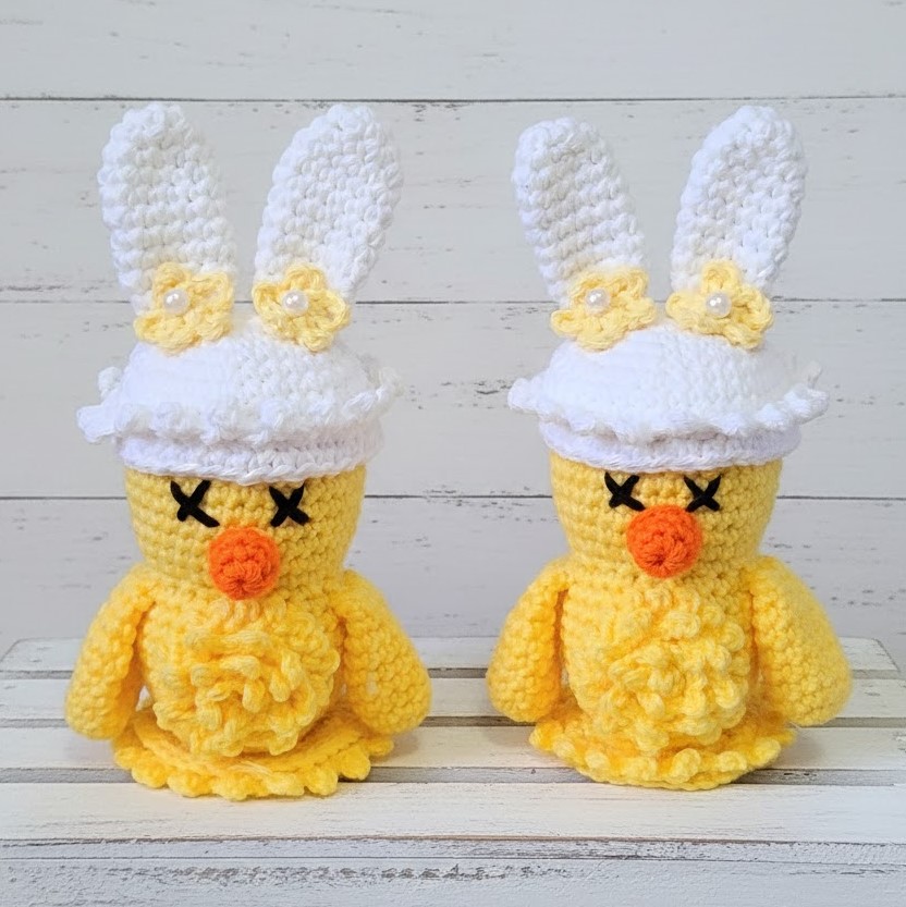 Handmade Crochet Easter Chicken, Finished Crochet Yellow Chick