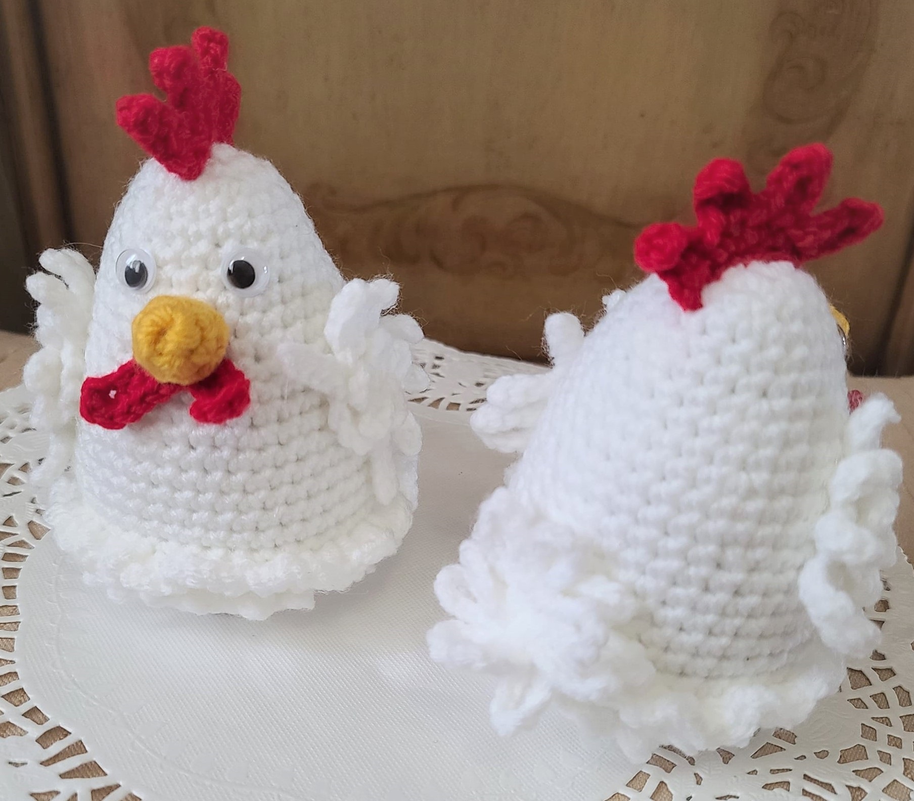 Crochet kitchen white chicken