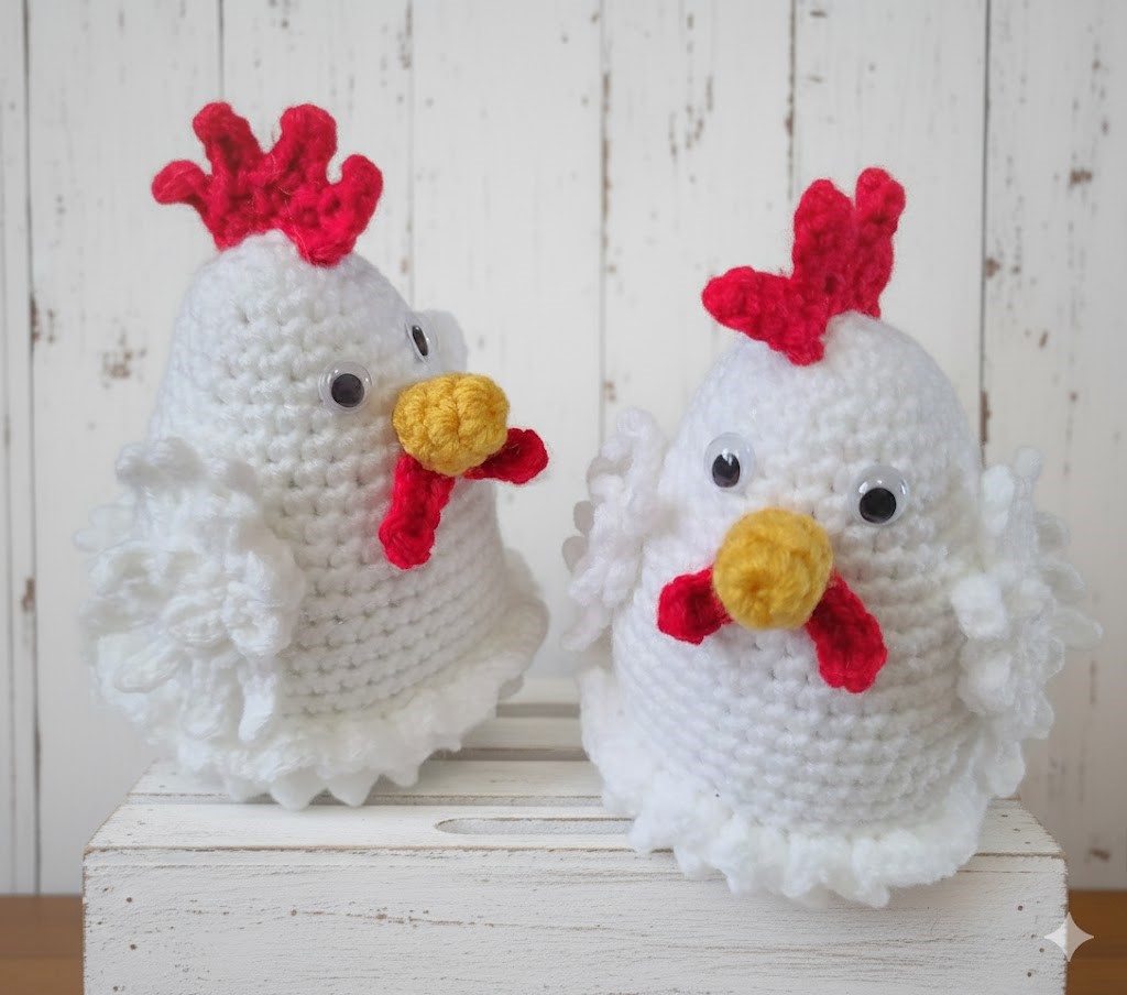 Crochet kitchen white chicken