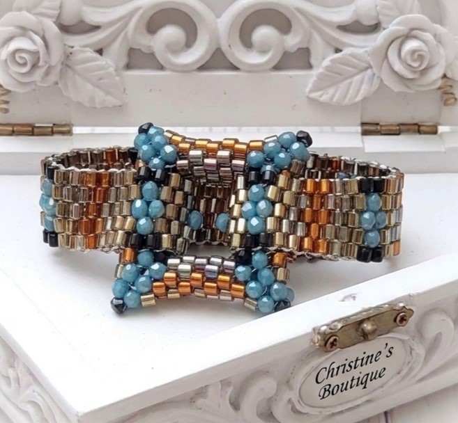 Miyuki Glass Cascades of Color Bracelet with Open Buckle Design