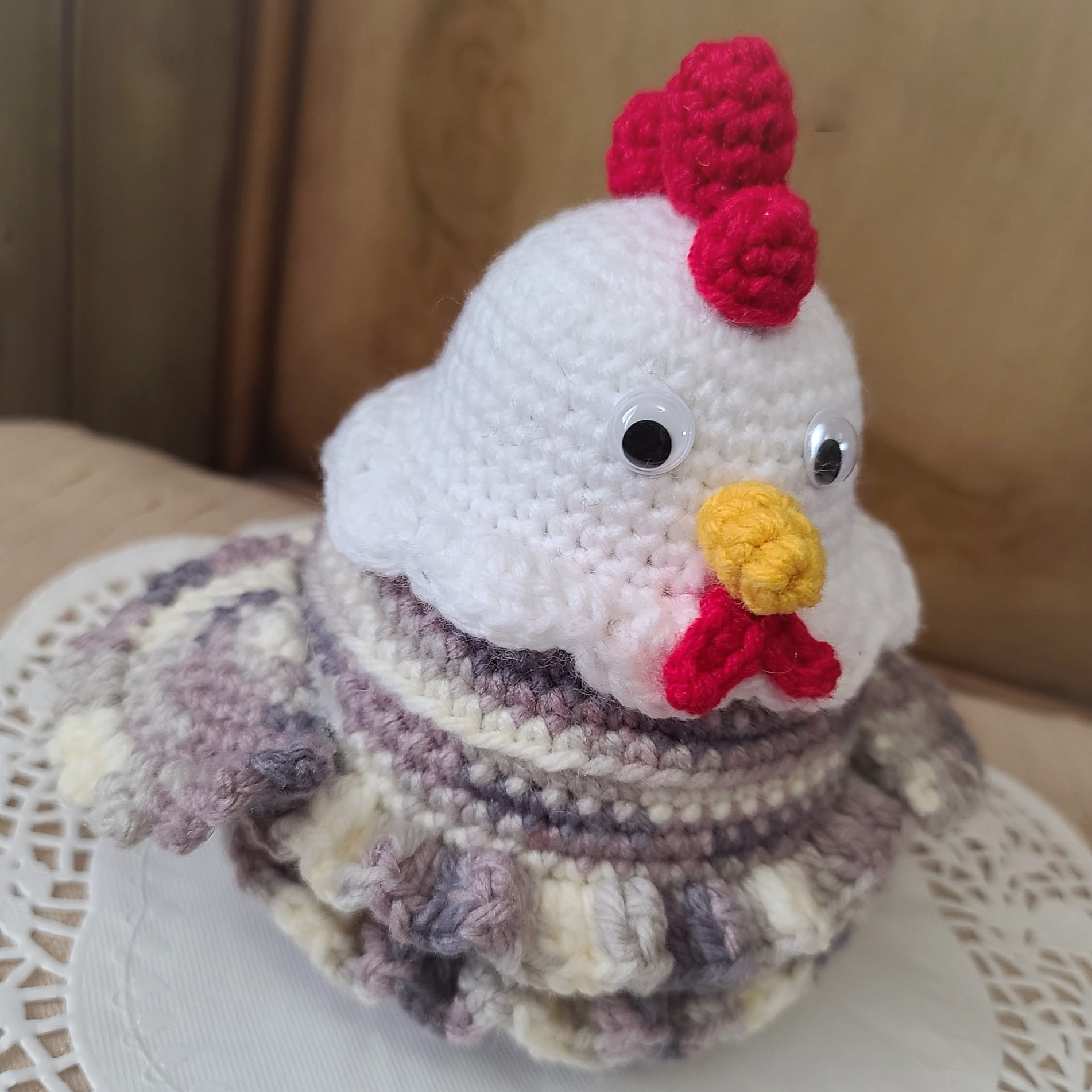 Crochet kitchen multi beige chicken