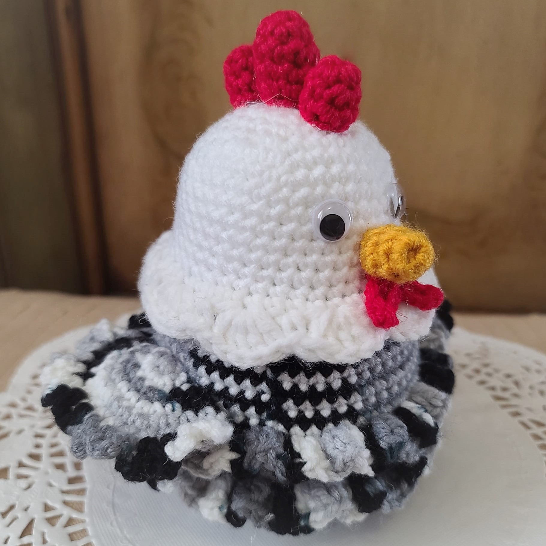 Crochet kitchen multi black chicken