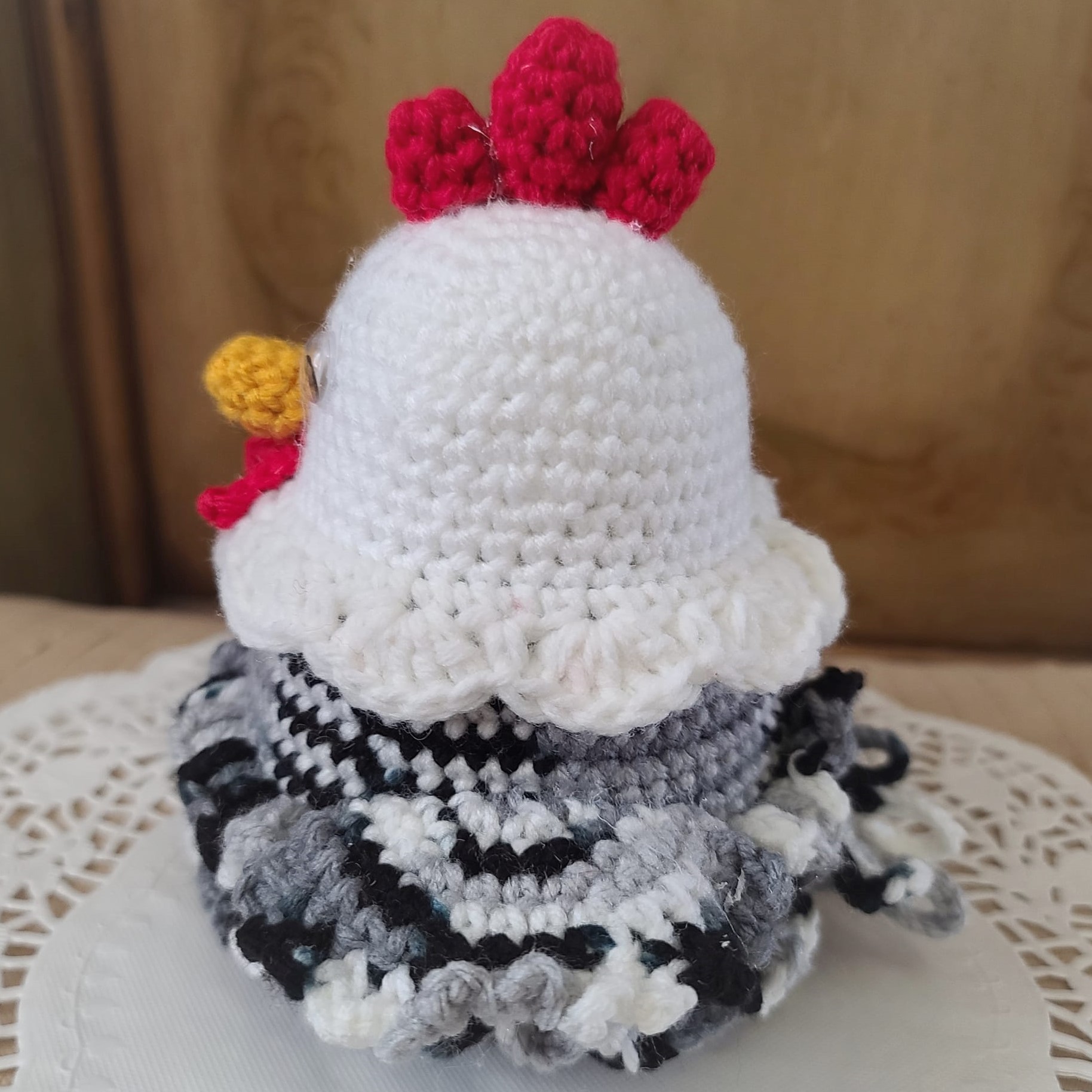 Crochet kitchen multi black chicken