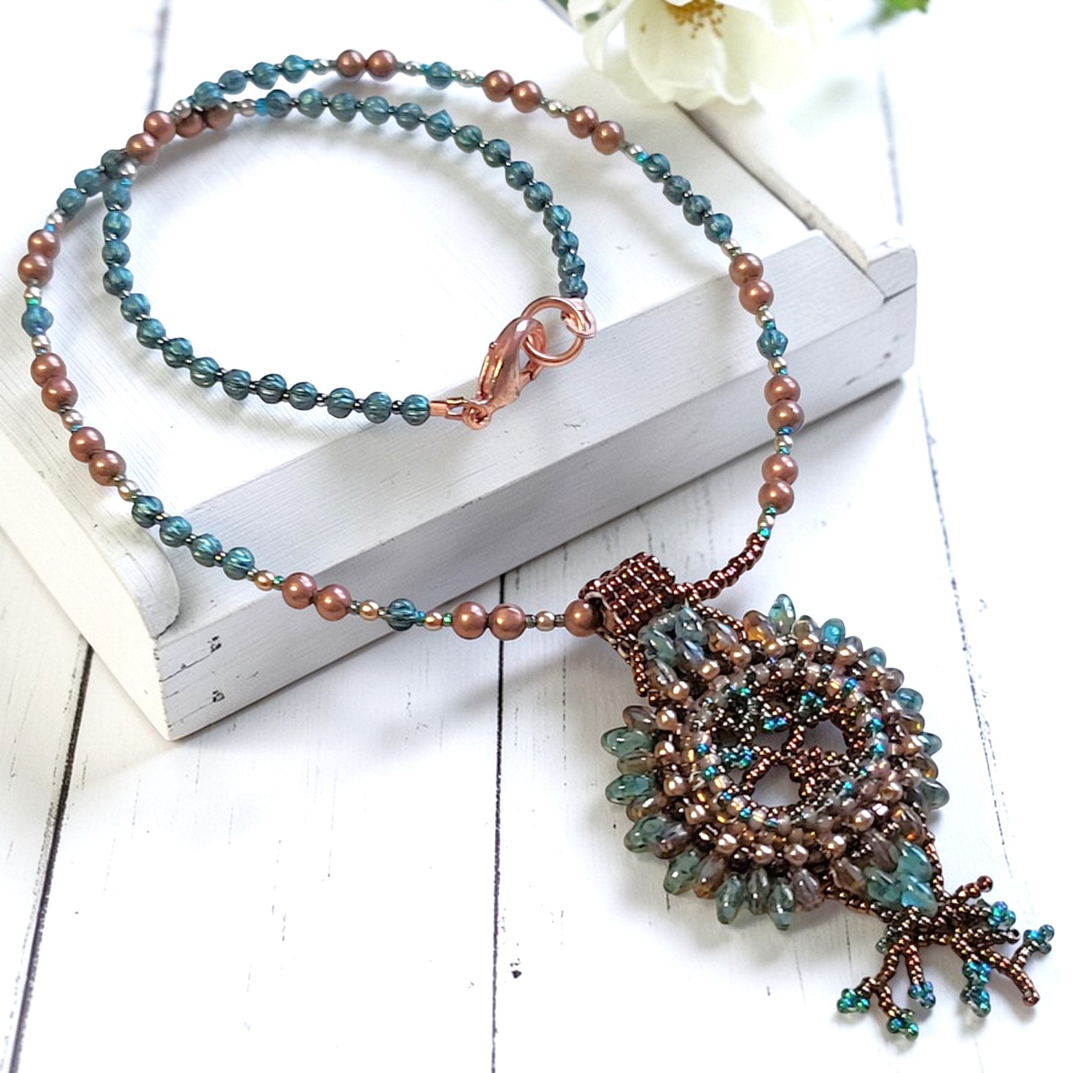 Tree of life pendant necklace, miyuki glass, pearls, crystals Tree of life pendant necklace, miyuki glass, pearls, crystals