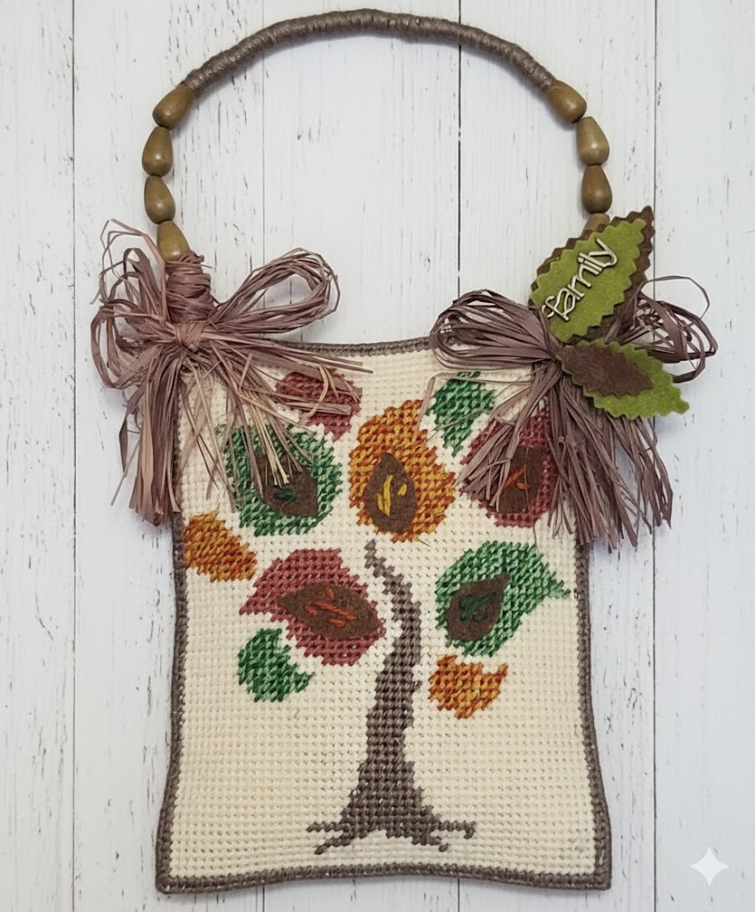 Needlepoint Tree of Life Family Oranmental Hanger