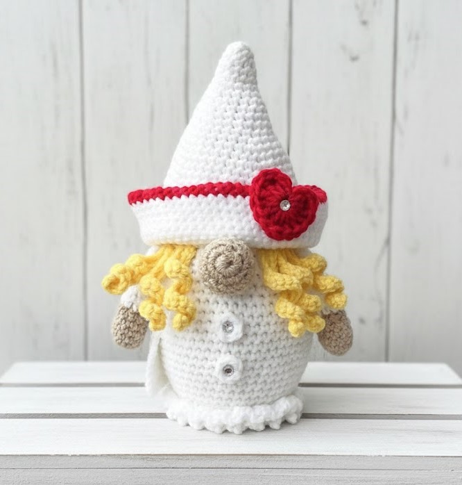 Crochet amigurumi nurse gnome, handmade gnome, nurse, hospital gnome, care taker gnome