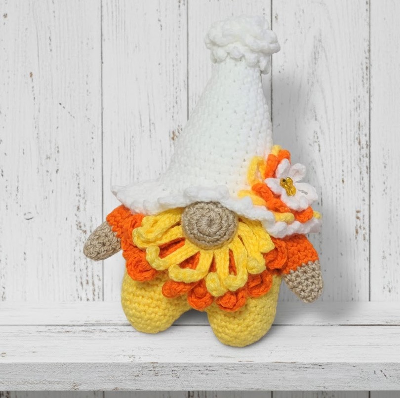 Crochet amigurumi handmade candy corn gnome