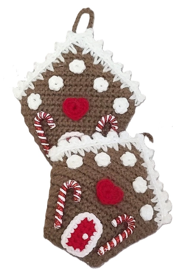 Crochet amigurumi christmas ornament - gingerbread house ornamen