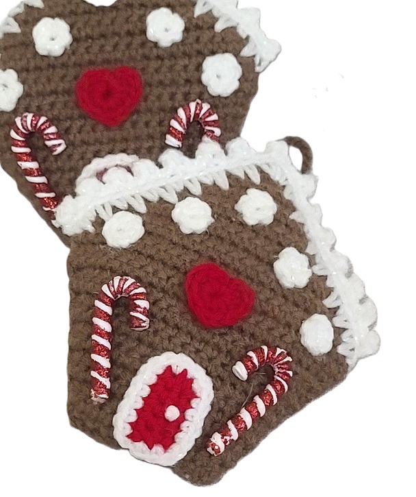 Crochet amigurumi christmas ornament - gingerbread house ornamen