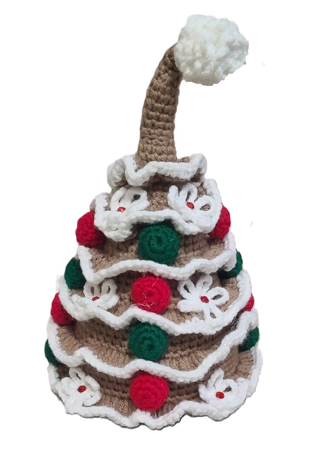 Crochet amigurumi gingerbread christmas tree tabletop decor