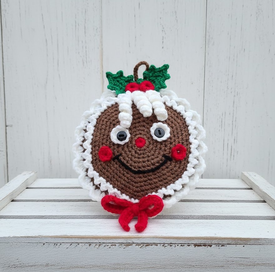 Handmade Crochet Gingerbread Ornament Girl