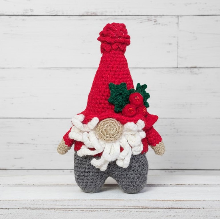 Crochet amigurumi handmade stuffed Christmas gnome