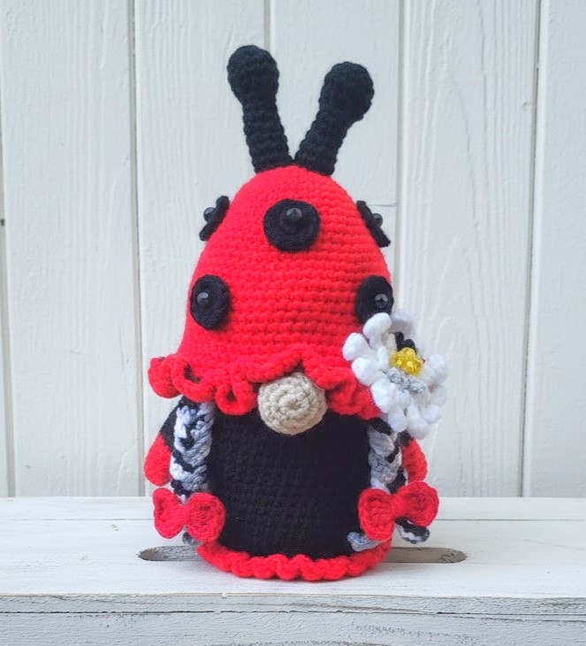 Handmade Crochet Lady Bug Gnome