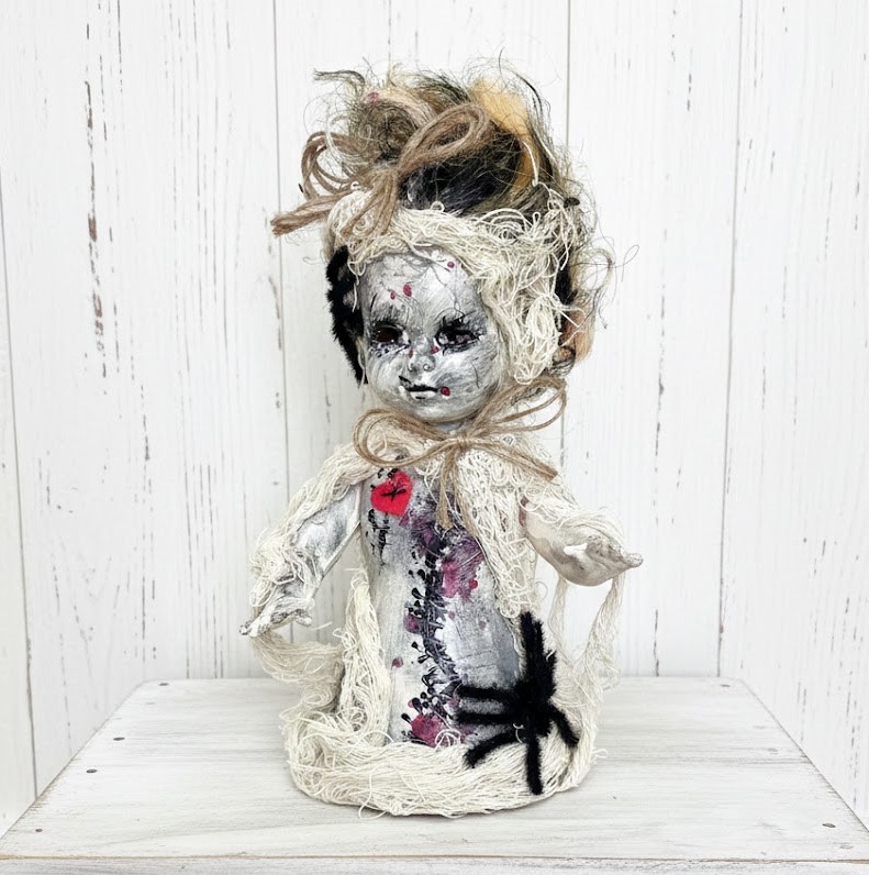 Horror doll, handcrafted horror doll, halloween doll, gothic doll, doll, diy, altered doll