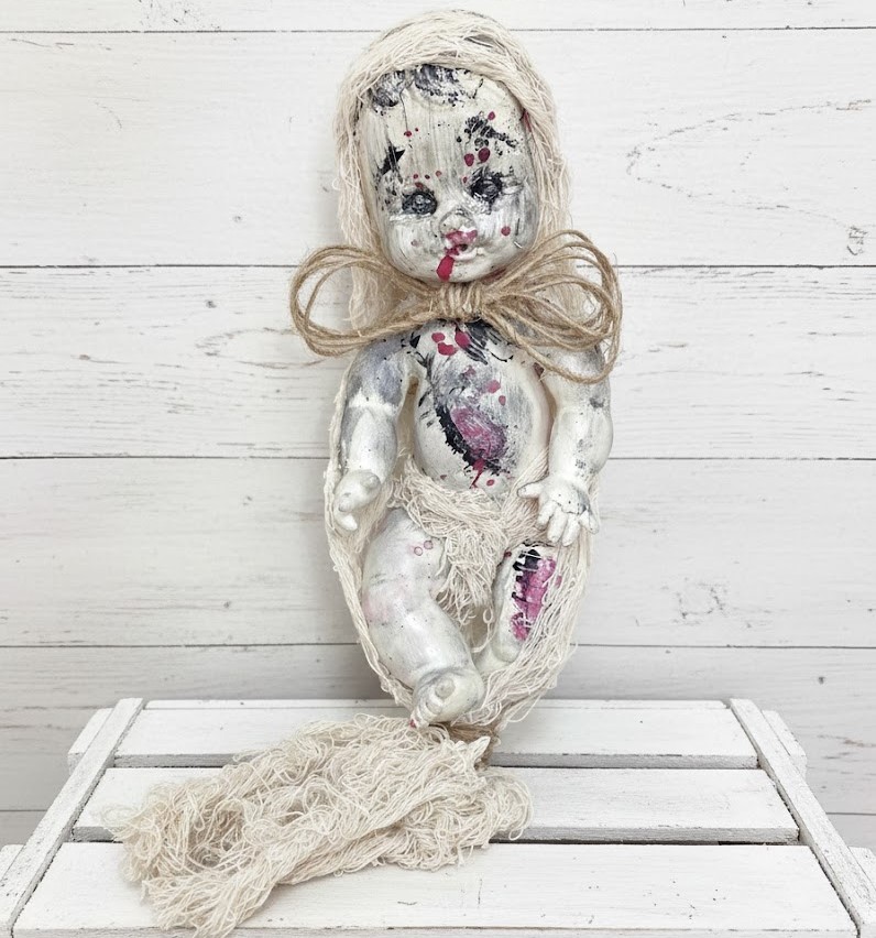 Horror doll, handcrafted horror doll, halloween doll, gothic doll, doll in coccon, diy, altered doll Horror doll, handcrafted horror doll, halloween doll, gothic doll, doll in coccon, diy, altered doll